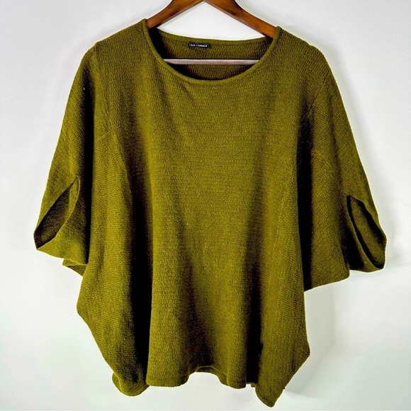 Coco + Carmen Sweaters - COCO+CARMEN Dolman Sweater in Olive Green One Size Oversized Fitted 3/4 Sleeve